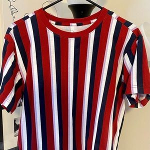Original Use red, black, purple striped tshirt